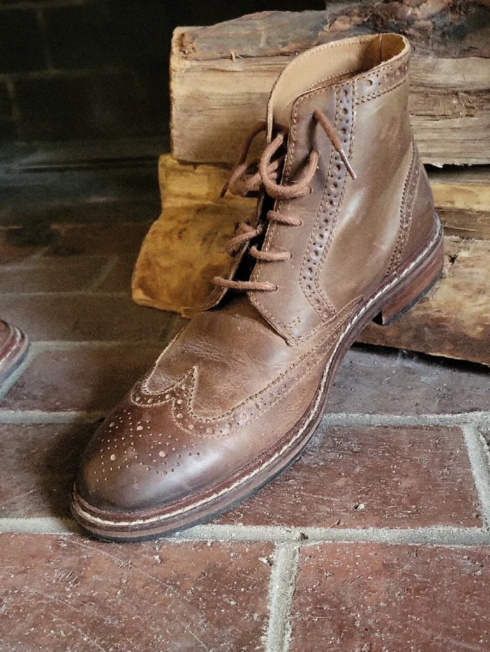 Cole Haan Brown Leather Chukka Wingtip Boot